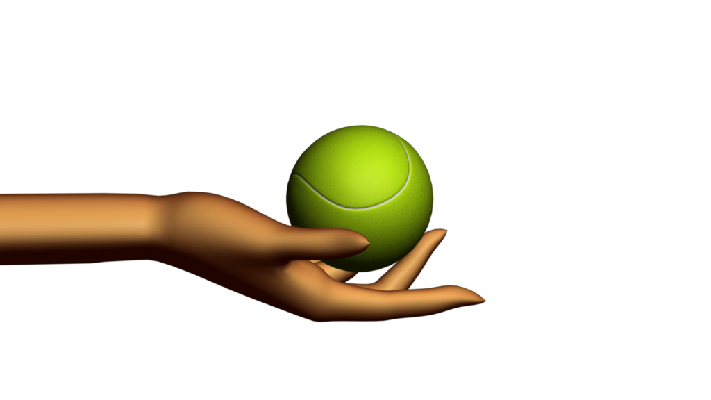 Sports Themed Video Clipart with Abstract Hand Holding Tennis Ball